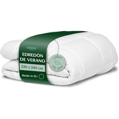 Wendre Edredão, verão, 220 x 240 cm, leve, 150 g/m², respirável Wendre Edredão, verão, 220 x 240 cm, leve, 150 g/m², respirável