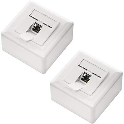 deleyCON 2x CAT 6 Universal Socket de rede 1x porta RJ45 Blindado Superfície ou embutido 1 Gigabit Ethernet rede EIA/TIA 568A&B Branco deleyCON 2x CAT 6 Universal Socket de rede 1x porta RJ45 Blindado Superfície ou embutido 1 Gigabit Ethernet rede EIA/TIA 568A&B Branco