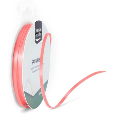 Creative Fita de cetim 3 mm x 10 m vermelho pastel Creative Fita de cetim 3 mm x 10 m vermelho pastel