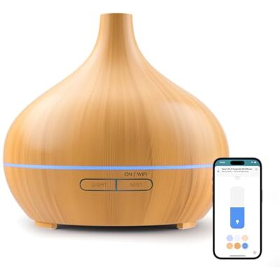 meross Humidificador pequeno Smart 400 ml, sem BPA, função de temporização, controlo por voz e controlo remoto, difusor inteligente de aromas, compatível com Apple Home, Alexa e Google Home meross Humidificador pequeno Smart 400 ml, sem BPA, função de temporização, controlo por voz e controlo remoto, difusor inteligente de aromas, compatível com Apple Home, Alexa e Google Home
