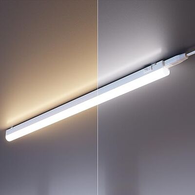ledscom.de Conjunto de 2 lâmpadas LED para debaixo do armário Rigel, 57,3 cm cada, temperatura de cor regulável, 17,6 W, 830 lm cada ledscom.de Conjunto de 2 lâmpadas LED para debaixo do armário Rigel, 57,3 cm cada, temperatura de cor regulável, 17,6 W, 830 lm cada
