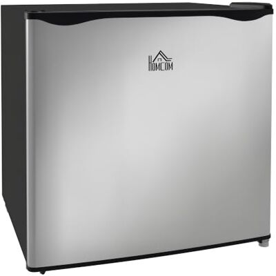 HOMCOM Congelador vertical 35 L congelador pequeno silencioso prateado Porta reversível, temperatura ajustável, prateleira removível, para casa escritório HOMCOM Congelador vertical 35 L congelador pequeno silencioso prateado Porta reversível, temperatura ajustável, prateleira removível, para casa escritório
