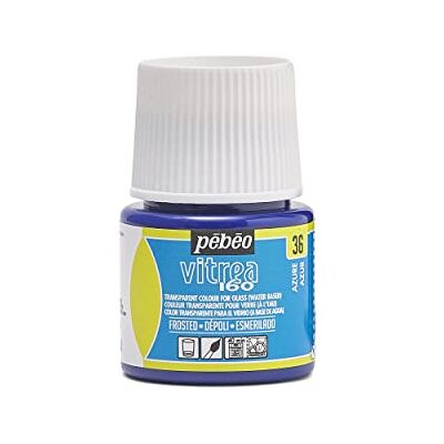 PEBEO Pébéo Tinta transparente para vidro Vitrea 160°C Azul Azur 45 ml PEBEO Pébéo Tinta transparente para vidro Vitrea 160°C Azul Azur 45 ml
