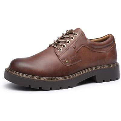 Bruno Marc Sapatos de Vestir Homem Oxfords Sapatos com Cordões Clássicos Sapatos de Fato com Sola TPR Antiderrapante, Castanho, 44 UE Bruno Marc Sapatos de Vestir Homem Oxfords Sapatos com Cordões Clássicos Sapatos de Fato com Sola TPR Antiderrapante, Castanho, 44 UE