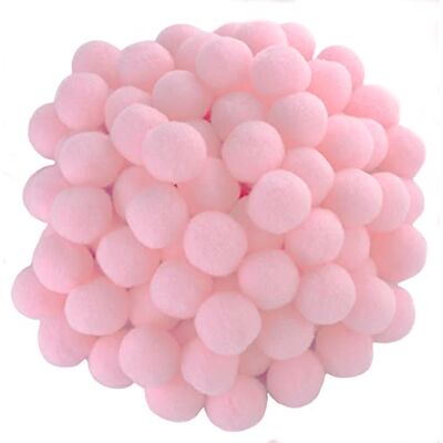 AERZETIX Conjunto de 100 Pompons Ø 20 mm cor rosa bebé em têxtil grinaldas personalização passatempo criativo artigos de vestuário bordado AERZETIX Conjunto de 100 Pompons Ø 20 mm cor rosa bebé em têxtil grinaldas personalização passatempo criativo artigos de vestuário bordado