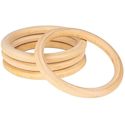 Ideen mit Herz Anéis de madeira para artesanato, 4 unidades, diâmetro de 10 cm, espessura de 10 mm, cor natural Ideen mit Herz Anéis de madeira para artesanato, 4 unidades, diâmetro de 10 cm, espessura de 10 mm, cor natural