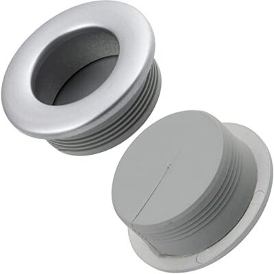 AERZETIX Conjunto de 2 puxadores embutidos redondos Ø 35 mm para móvel porta armário gaveta decoração interior cozinha sala de estar em plástico acabamento prata mate AERZETIX Conjunto de 2 puxadores embutidos redondos Ø 35 mm para móvel porta armário gaveta decoração interior cozinha sala de estar em plástico acabamento prata mate