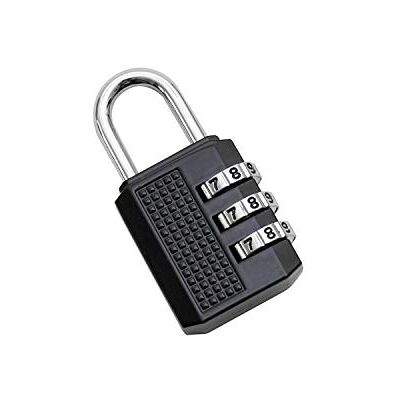 HMF Cadeado de combinação 3 dígitos 5 x 3 x 1 cm preto HMF Cadeado de combinação 3 dígitos 5 x 3 x 1 cm preto