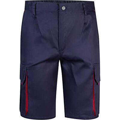 VELILLA 103007 Bermudas bicolor multibolsos, cor azul-marinho e vermelho, tamanho 42 VELILLA 103007 Bermudas bicolor multibolsos, cor azul-marinho e vermelho, tamanho 42
