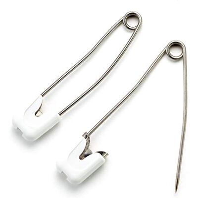 Prym Pino de segurança de fralda, metal, branco, 10,0 x 6,0 x 2,0 cm, 4 Prym Pino de segurança de fralda, metal, branco, 10,0 x 6,0 x 2,0 cm, 4
