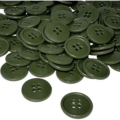 AERZETIX Conjunto de 100 botões de costura redondos Ø 20 x 3 mm 32 L L32 com 4 orifícios cor azeitona verde em plástico abertura 3 mm merceria costura roupa moda teceleiras AERZETIX Conjunto de 100 botões de costura redondos Ø 20 x 3 mm 32 L L32 com 4 orifícios cor azeitona verde em plástico abertura 3 mm merceria costura roupa moda teceleiras