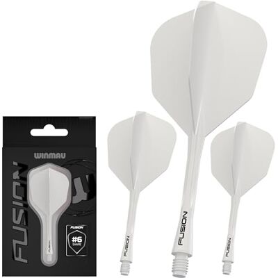 WINMAU Dardos Fusion Sistema integrado de voo e eixo Nº 6 Forma e design Disponível em curto, intermediário e médio Disponível em uma variedade de cores WINMAU Dardos Fusion Sistema integrado de voo e eixo Nº 6 Forma e design Disponível em curto, intermediário e médio Disponível em uma variedade de cores