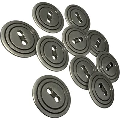 AERZETIX Conjunto de 10 botões de costura metálicos Ø 19 mm com 2 orifícios abertura 3 mm cor cinza vestuário artesanato calças de ganga AERZETIX Conjunto de 10 botões de costura metálicos Ø 19 mm com 2 orifícios abertura 3 mm cor cinza vestuário artesanato calças de ganga