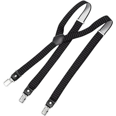DonDon Suspensórios masculinos estreitos largos 2,5 cm com 3 clips extra fortes suspensórios para calças homem, Tamanho único DonDon Suspensórios masculinos estreitos largos 2,5 cm com 3 clips extra fortes suspensórios para calças homem, Tamanho único