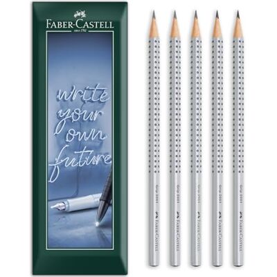 Faber-Castell lápis triangular de grafite HB, 2B, B, H, 2H (embalagem de 5) Faber-Castell lápis triangular de grafite HB, 2B, B, H, 2H (embalagem de 5)