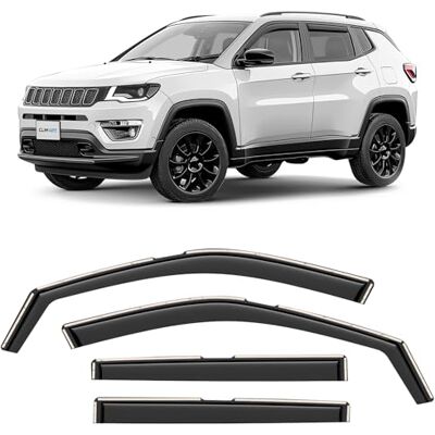 ART Deflectores para/Compatible con Jeep Compass 16-26 en Canal 4ud Jeep Compass 16-26 II derivabrisas defletores janela carro, corta-vento, para-vento, policarbonato, duradouro ART Deflectores para/Compatible con Jeep Compass 16-26 en Canal 4ud Jeep Compass 16-26 II derivabrisas defletores janela carro, corta-vento, para-vento, policarbonato, duradouro