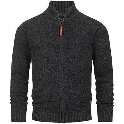 Indicode Homens INLut Cárdigan com Gola Alta, Raven, S Indicode Homens INLut Cárdigan com Gola Alta, Raven, S