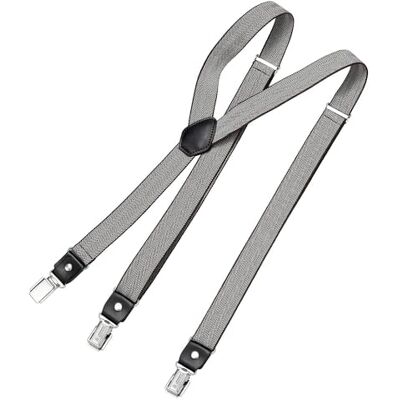 DonDon Suspensórios para homem estreitos largos de 2,5 cm com 3 clipes extra fortes suspensórios para calças de homem, Tamanho único DonDon Suspensórios para homem estreitos largos de 2,5 cm com 3 clipes extra fortes suspensórios para calças de homem, Tamanho único
