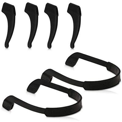 kwmobile Conjunto de 4 suportes antiderrapantes para óculos Incl. 2 faixas elásticas suportes de silicone e 2 correias em preto kwmobile Conjunto de 4 suportes antiderrapantes para óculos Incl. 2 faixas elásticas suportes de silicone e 2 correias em preto