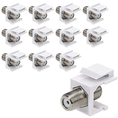kwmobile Set 12x módulo keystone para cabo coaxial tipo F conectores para cabos de TV por satélite cabos DVB-S e DVB-S2 painel de conexões kwmobile Set 12x módulo keystone para cabo coaxial tipo F conectores para cabos de TV por satélite cabos DVB-S e DVB-S2 painel de conexões