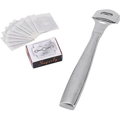 Walfront Kit de ferramentas para artesanato em couro ferramenta de aço inoxidável para emagrecimento bordas com 10 lâminas incluídas para projetos Walfront Kit de ferramentas para artesanato em couro ferramenta de aço inoxidável para emagrecimento bordas com 10 lâminas incluídas para projetos