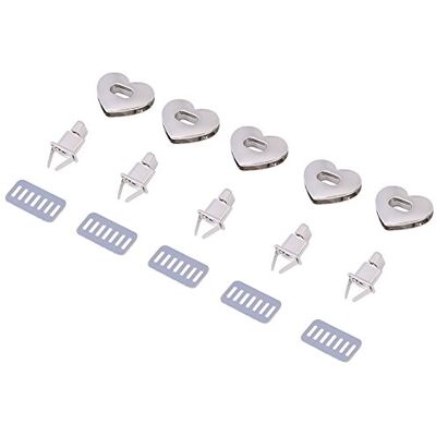 Walfront Broche de mala de lagosta em forma de coração fecho giratório de metal com fecho giratório para caia de mala (prateado) Walfront Broche de mala de lagosta em forma de coração fecho giratório de metal com fecho giratório para caia de mala (prateado)