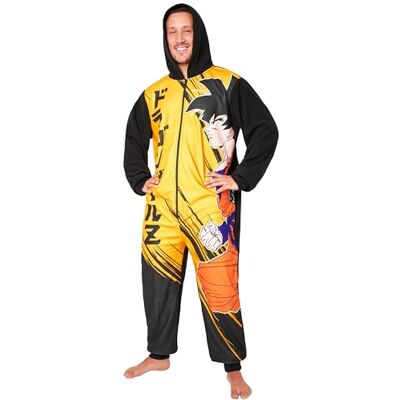 Dragon Pijama de Homem com Capucha Polar Presentes para Homens, Preto/amarelo Dragon Pijama de Homem com Capucha Polar Presentes para Homens, Preto/amarelo