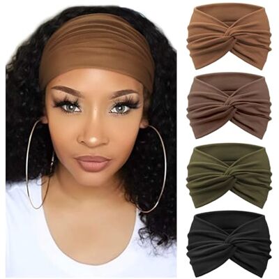 DRESHOW 4 peças diadema para mulher turbante boémia elástico fita faixa de cabelo faixa de cabeça acessórios para o cabelo DRESHOW 4 peças diadema para mulher turbante boémia elástico fita faixa de cabelo faixa de cabeça acessórios para o cabelo
