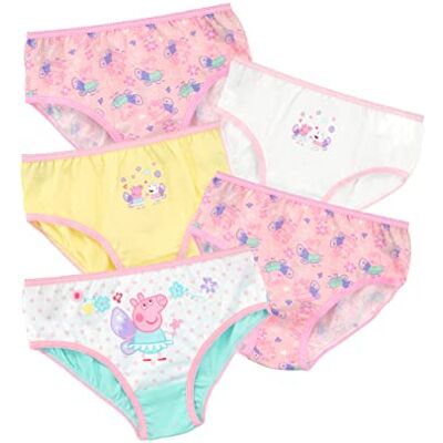 Peppa Pig Conjunto de 5 cuecas para menina, multicolorido Peppa Pig Conjunto de 5 cuecas para menina, multicolorido
