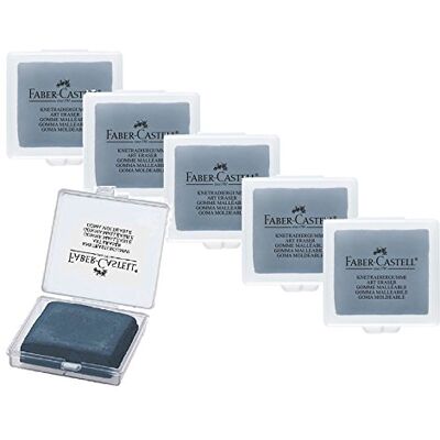 Faber-Castell Pacote de 6 borrachas para artistas, Art Eraser Faber Castell, cinzento (6) Faber-Castell Pacote de 6 borrachas para artistas, Art Eraser Faber Castell, cinzento (6)