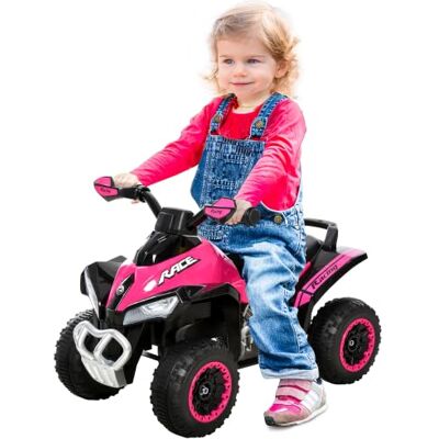 HOMCOM Quad Corredor para crianças ATV 18-36 meses luzes e música rosa Corredor de carro, 4 rodas, suporta até 20 kg, 67,5 x 38 x 44 cm HOMCOM Quad Corredor para crianças ATV 18-36 meses luzes e música rosa Corredor de carro, 4 rodas, suporta até 20 kg, 67,5 x 38 x 44 cm