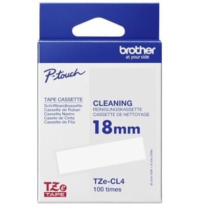 Brother TZeCL4 Fita de limpeza para 100 usos (largura: 18 mm) Brother TZeCL4 Fita de limpeza para 100 usos (largura: 18 mm)