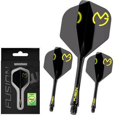 WINMAU Dardos Fusion Sistema integrado de voo e eixo Nº 2 Forma e design Disponível em curto, intermediário e médio Disponível em uma variedade de cores WINMAU Dardos Fusion Sistema integrado de voo e eixo Nº 2 Forma e design Disponível em curto, intermediário e médio Disponível em uma variedade de cores