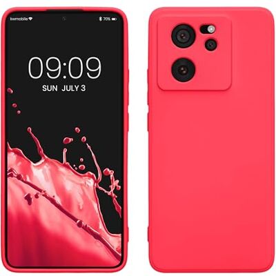 kwmobile Capa compatível com Xiaomi 13T / 13T Pro capa bordas elevadas anti-quedas Case de TPU e silicone com interior de microfibra rosa néon kwmobile Capa compatível com Xiaomi 13T / 13T Pro capa bordas elevadas anti-quedas Case de TPU e silicone com interior de microfibra rosa néon