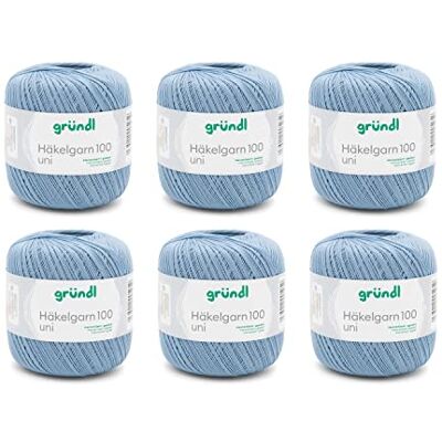 Fio de algodão para crochê Gründl - Azul jeans - 100g, 566m - Fio de crochê Fio de algodão para crochê Gründl - Azul jeans - 100g, 566m - Fio de crochê