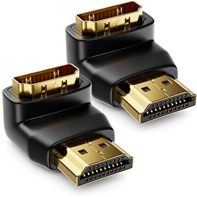 deleyCON HDMI Adaptador de ângulo de 270° 2 peças em conjunto HDMI tipo A tomada e tomada 4K Ultra HD UHD 3D Full HD 1080p HDR ARC Highspeed com Ethernet deleyCON HDMI Adaptador de ângulo de 270° 2 peças em conjunto HDMI tipo A tomada e tomada 4K Ultra HD UHD 3D Full HD 1080p HDR ARC Highspeed com Ethernet