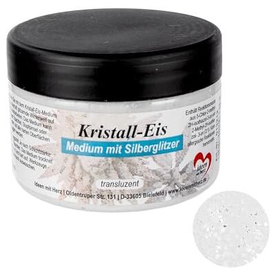 Ideen mit Herz Crystal Ice Medium com purpurina prateada, design do mundo do inverno, Natal, trabalhos manuais, cartões de felicitações, translúcido 150 ml Ideen mit Herz Crystal Ice Medium com purpurina prateada, design do mundo do inverno, Natal, trabalhos manuais, cartões de felicitações, translúcido 150 ml