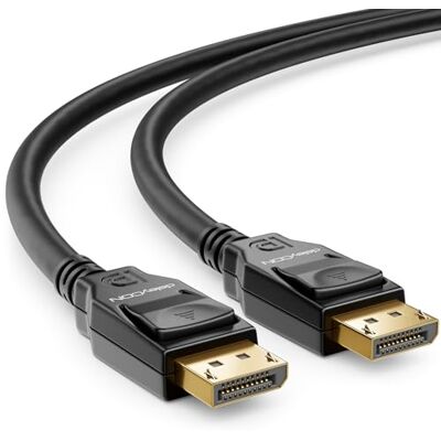deleyCON 0,5 m Cabo DisplayPort 1,4 8 K 1080p a 8 K, ideal para monitores de jogos até 360 Hz PC HBR3 DSC HDR10 preto deleyCON 0,5 m Cabo DisplayPort 1,4 8 K 1080p a 8 K, ideal para monitores de jogos até 360 Hz PC HBR3 DSC HDR10 preto