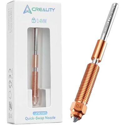Creality K1/K1 MAX/K1 SE/K1C/K2 SE , conjunto de bicos de impressora 3D de mudança rápida Unicorn Upgrade, bocal de liga de cobre original do bocal de aço endurecido Creality K1/K1 MAX/K1 SE/K1C/K2 SE , conjunto de bicos de impressora 3D de mudança rápida Unicorn Upgrade, bocal de liga de cobre original do bocal de aço endurecido