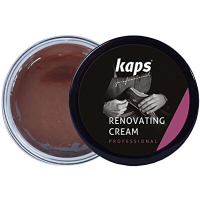 Kaps Creme reparador e renovador para sapatos de couro liso, malas, assentos, reparador de riscos e arranhões, Renovating Cream, 10 cores, 106 Castanho escuro Kaps Creme reparador e renovador para sapatos de couro liso, malas, assentos, reparador de riscos e arranhões, Renovating Cream, 10 cores, 106 Castanho escuro
