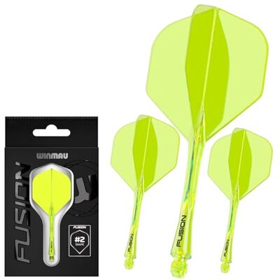 WINMAU Dardos Fusion Sistema integrado de voo e eixo Nº 2 Forma e design Disponível em curto, intermediário e médio Disponível em uma variedade de cores WINMAU Dardos Fusion Sistema integrado de voo e eixo Nº 2 Forma e design Disponível em curto, intermediário e médio Disponível em uma variedade de cores