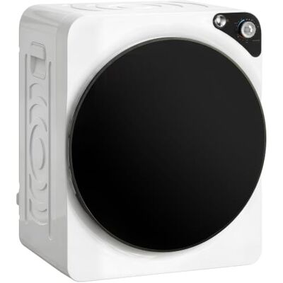 HOMCOM Secador de roupa 5 kg secador de evacuação compacto 1000 W branco 5 programas, temporizador, função esterilizada, tambor de aço inoxidável, empilhável ou para chão HOMCOM Secador de roupa 5 kg secador de evacuação compacto 1000 W branco 5 programas, temporizador, função esterilizada, tambor de aço inoxidável, empilhável ou para chão