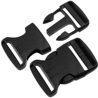 AERZETIX Fivelas de clipe ajustáveis de libertação rápida para mochila alças ajuste tiracoloeiras projetos de costura cor preta de plástico, Preto 30 mm 12 peças AERZETIX Fivelas de clipe ajustáveis de libertação rápida para mochila alças ajuste tiracoloeiras projetos de costura cor preta de plástico, Preto 30 mm 12 peças