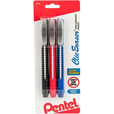 Pentel Clique retrátil borracha, multicolorido Pentel Clique retrátil borracha, multicolorido