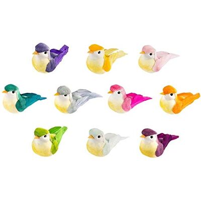 Ideen mit Herz Pássaros de penas decorativos, 6 x 2,5 x 3 cm, 10 unidades Ideen mit Herz Pássaros de penas decorativos, 6 x 2,5 x 3 cm, 10 unidades