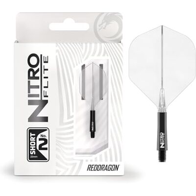 Dragon Dardos – Nitro Flite Sistema de Voo Integrado e Eixo – Nº 2 Forma e Design – Preto & Claro, Comprimento Curto Dragon Dardos – Nitro Flite Sistema de Voo Integrado e Eixo – Nº 2 Forma e Design – Preto & Claro, Comprimento Curto