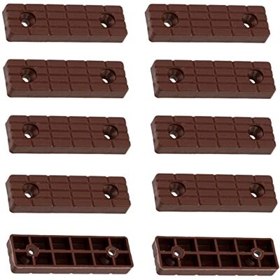 AERZETIX Conjunto de 10 patines/pés para móveis 56 x 16 x 7 mm em plástico para aparafusar retangulares cor castanho, mesa armário confortável cama cunha acessório proteção chão altura AERZETIX Conjunto de 10 patines/pés para móveis 56 x 16 x 7 mm em plástico para aparafusar retangulares cor castanho, mesa armário confortável cama cunha acessório proteção chão altura