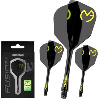 WINMAU Dardos Fusion Sistema integrado de voo e eixo Nº 6 Forma e design Disponível em curto, intermediário e médio Disponível em uma variedade de cores WINMAU Dardos Fusion Sistema integrado de voo e eixo Nº 6 Forma e design Disponível em curto, intermediário e médio Disponível em uma variedade de cores