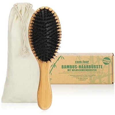 com-four ® Escova de cabelo de bambu Premium, escova de cabelo multiusos feita de madeira de bambu sustentável e cerdas de javali (1 peça Escova de pelo de javali) com-four ® Escova de cabelo de bambu Premium, escova de cabelo multiusos feita de madeira de bambu sustentável e cerdas de javali (1 peça Escova de pelo de javali)