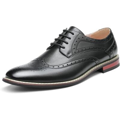Bruno Marc Sapatos Oxford Clássicos de Atacadores para Vestir para Homem, Preto, 41,5 UE Largo Bruno Marc Sapatos Oxford Clássicos de Atacadores para Vestir para Homem, Preto, 41,5 UE Largo
